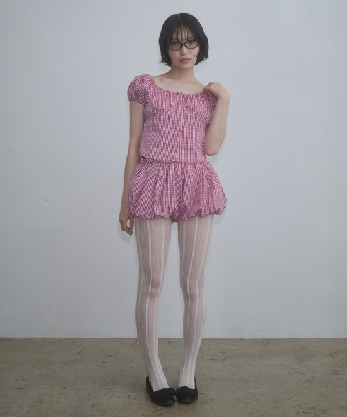 FEKETE（フェケテ）の「gingham puff shorts / ギンガムチェックかぼちゃパンツ（その他パンツ・レディース・ピンク/ネイビー・LARGE/MEDIUM/SMALL）」の20枚目の写真