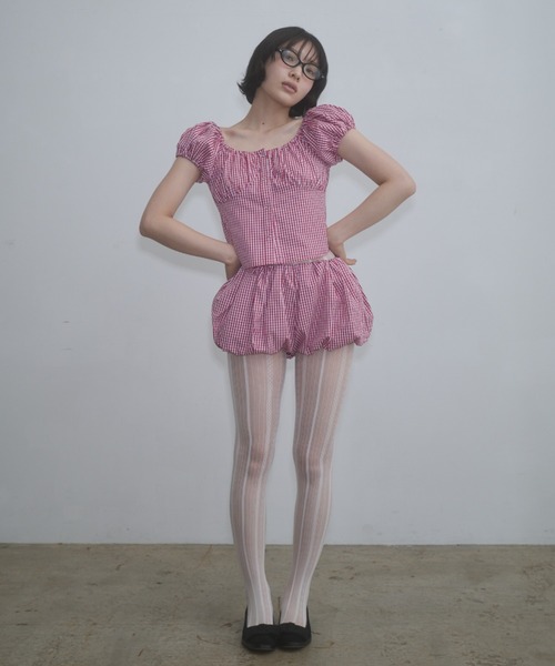 FEKETE（フェケテ）の「gingham puff shorts / ギンガムチェックかぼちゃパンツ（その他パンツ・レディース・ピンク/ネイビー・LARGE/MEDIUM/SMALL）」の21枚目の写真
