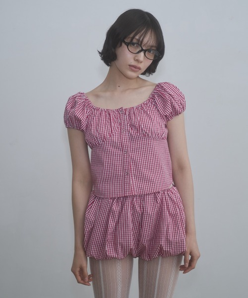 FEKETE（フェケテ）の「gingham puff shorts / ギンガムチェックかぼちゃパンツ（その他パンツ・レディース・ピンク/ネイビー・LARGE/MEDIUM/SMALL）」の22枚目の写真