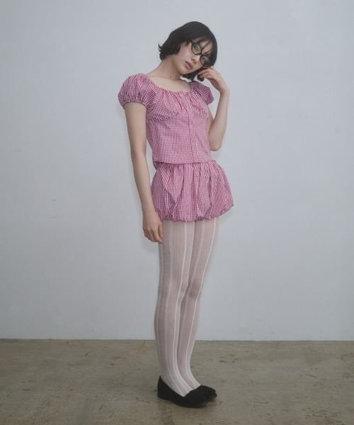 FEKETE（フェケテ）の「gingham puff shorts / ギンガムチェックかぼちゃパンツ（その他パンツ・レディース・ピンク/ネイビー・LARGE/MEDIUM/SMALL）」の12枚目の写真