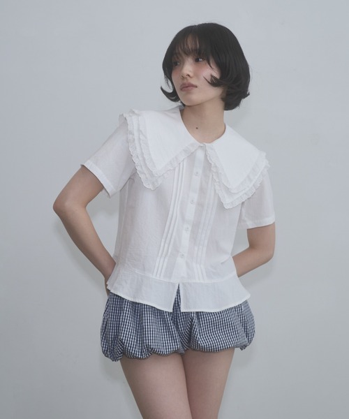 FEKETE（フェケテ）の「gingham puff shorts / ギンガムチェックかぼちゃパンツ（その他パンツ・レディース・ピンク/ネイビー・LARGE/MEDIUM/SMALL）」の15枚目の写真