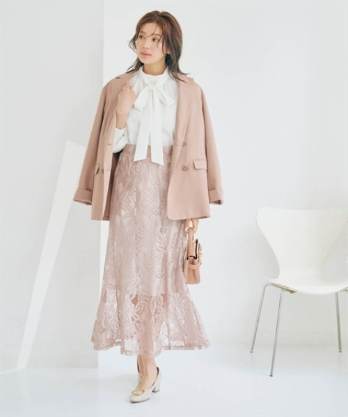 nissen(ニッセン)の「レースマーメイドスカート(スカート・レディース・ブラック/ピンクベージュ・S/M/L/LL)」の7枚目の写真