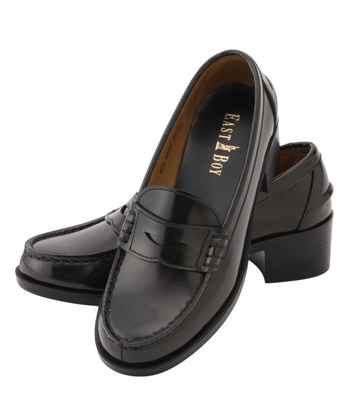 EASTBOY（イーストボーイ）の「ヒール ローファー通学 学生 靴 女子 中学生 高校生 スクール（ローファー・キッズ・ブラウン/ブラック・23.0cm/25.0cm/24.5cm/24.0cm/23.5cm）」の2枚目の写真