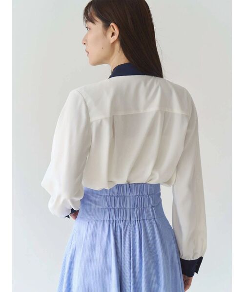 TONAL(トーナル)の「スカーフリングタイブラウス(シャツ/ブラウス・レディース・ピンク/ネイビー/オフホワイト・MEDIUM)」の7枚目の写真