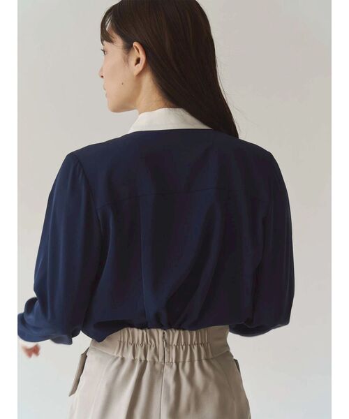 TONAL(トーナル)の「スカーフリングタイブラウス(シャツ/ブラウス・レディース・ピンク/ネイビー/オフホワイト・MEDIUM)」の19枚目の写真