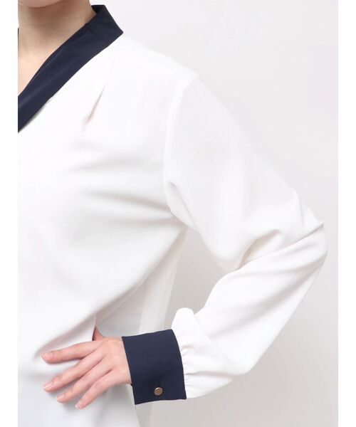 TONAL(トーナル)の「スカーフリングタイブラウス(シャツ/ブラウス・レディース・ピンク/ネイビー/オフホワイト・MEDIUM)」の18枚目の写真