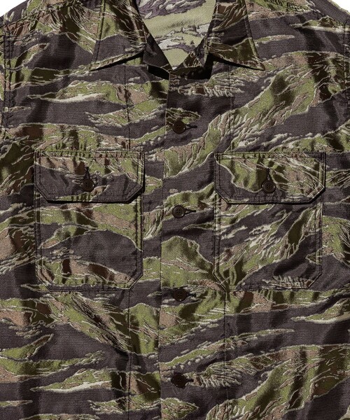 BEAMS PLUS(ビームスプラス)の「MIL-SHT Tiger Stripe Mesh Jacquard(シャツ/ブラウス・メンズ・その他・SMALL/MEDIUM/X-LARGE/LARGE)」の4枚目の写真