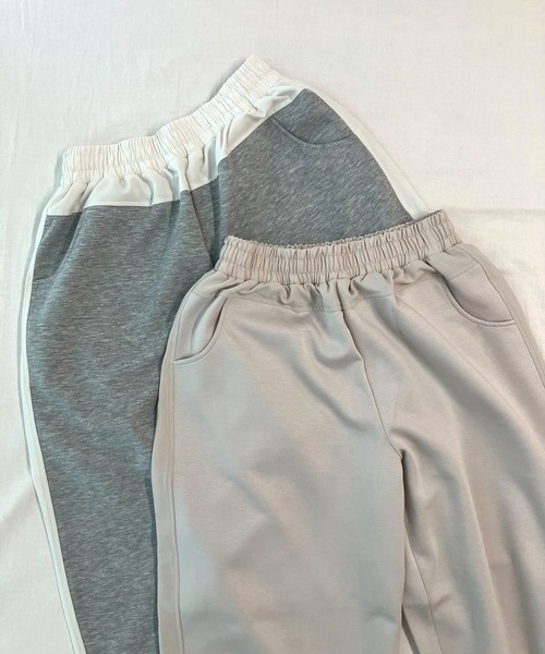 Q(キュー)の「切替ラインパンツ(その他パンツ・レディース・アイボリー/ライトグレー・MEDIUM)」の8枚目の写真