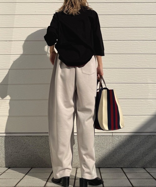 Q(キュー)の「切替ラインパンツ(その他パンツ・レディース・アイボリー/ライトグレー・MEDIUM)」の13枚目の写真