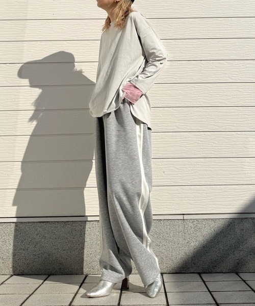 Q(キュー)の「切替ラインパンツ(その他パンツ・レディース・アイボリー/ライトグレー・MEDIUM)」の15枚目の写真