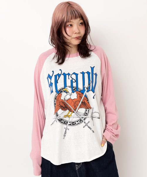 RNA（アールエヌエー）の「M2637 SERAPHラグランロンT（Tシャツ/カットソー・レディース・ブラック×ブルー/ホワイト×ピンク/ホワイト×ブラック・MEDIUM）」の7枚目の写真