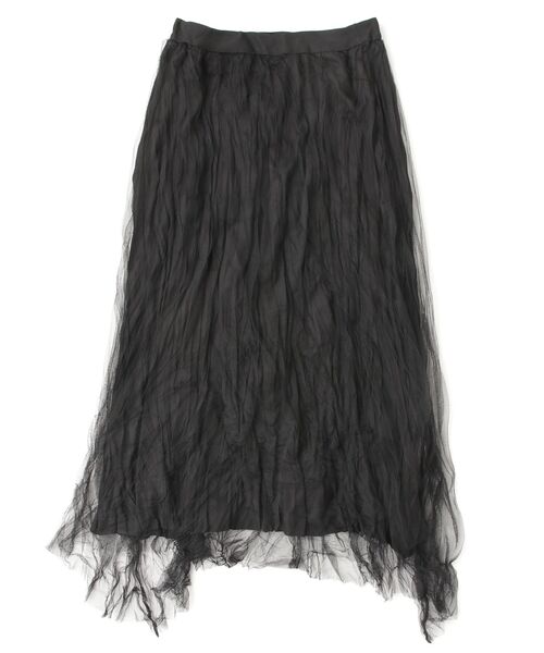 SALTMINT（ソルトミント）の「シフォンシワ加工プリーツロングスカート（スカート・レディース・ブラック/ホワイト・FREE）」の2枚目の写真