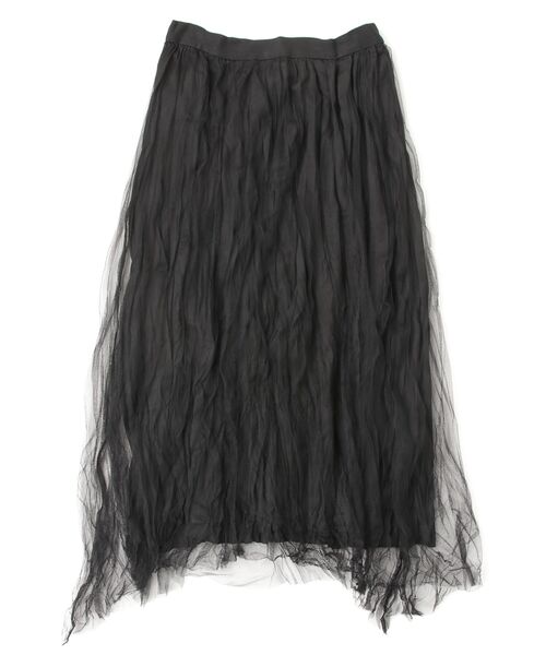 SALTMINT（ソルトミント）の「シフォンシワ加工プリーツロングスカート（スカート・レディース・ブラック/ホワイト・FREE）」の3枚目の写真