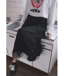 SALTMINT（ソルトミント）の「シフォンシワ加工プリーツロングスカート（スカート）」