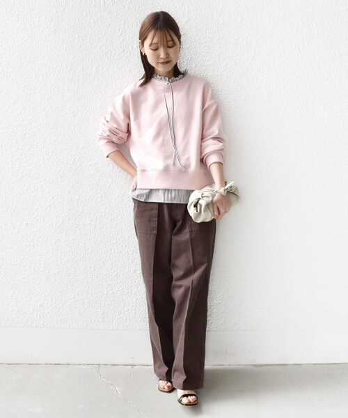 SHIPS（シップス）の「【WEB限定】〈手洗い可能〉ブラウス コンビ スウェット プルオーバー（スウェット・レディース・ホワイト/ネイビー/ライトピンク・ONE SIZE）」の12枚目の写真