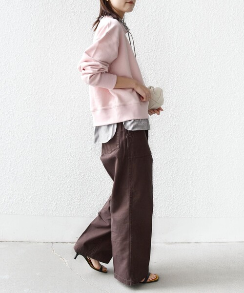 SHIPS（シップス）の「【WEB限定】〈手洗い可能〉ブラウス コンビ スウェット プルオーバー（スウェット・レディース・ホワイト/ネイビー/ライトピンク・ONE SIZE）」の15枚目の写真