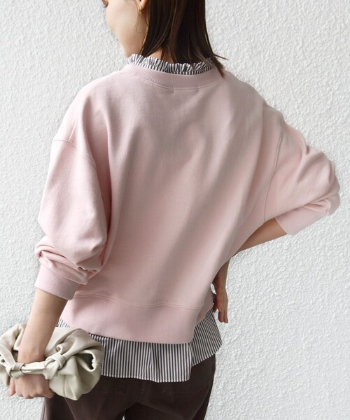 SHIPS（シップス）の「【WEB限定】〈手洗い可能〉ブラウス コンビ スウェット プルオーバー（スウェット・レディース・ホワイト/ネイビー/ライトピンク・ONE SIZE）」の18枚目の写真