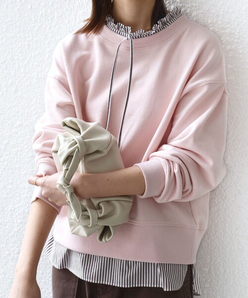 SHIPS（シップス）の「【WEB限定】〈手洗い可能〉ブラウス コンビ スウェット プルオーバー（スウェット・レディース・ホワイト/ネイビー/ライトピンク・ONE SIZE）」の20枚目の写真