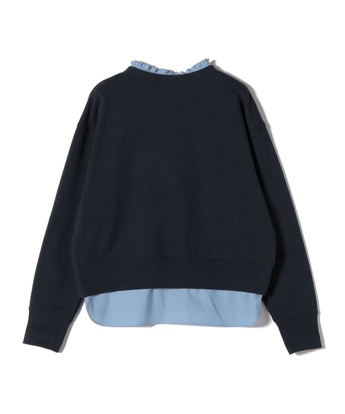 nagonstans コンビスウェットプルオーバー WEB限定】〈手洗い可能〉ブラウス コンビ スウェット プルオーバー