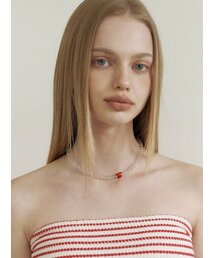 KINDABABY（カインダベイビー）の「red heart point crystal necklace（ネックレス）」