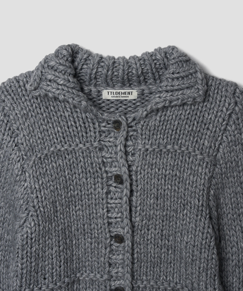 TTUDEMENT(トュードメント)の「CHUNKY HANDMADE CARDIGAN MELANGE GREY(カーディガン/ボレロ・レディース・その他・FREE)」の5枚目の写真