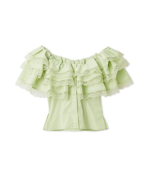 LILY BROWN(リリーブラウン)の「ボリュームフリルオフショルブラウス(シャツ/ブラウス・レディース・ネイビー/ホワイト/グリーン・F)」の21枚目の写真