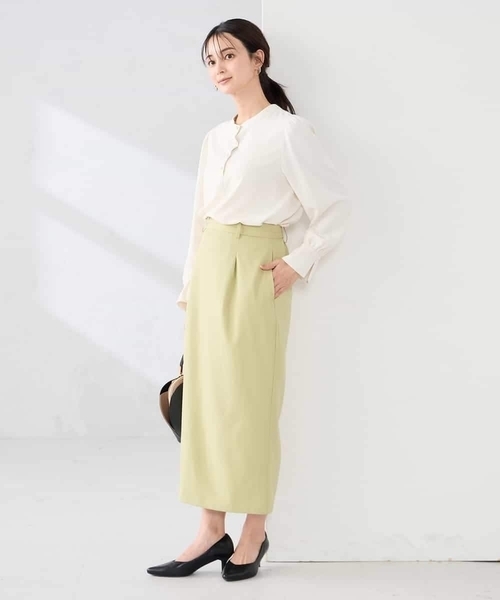 a.v.v(アーヴェヴェ)の「2WAYスタンドネックブラウス(シャツ/ブラウス・レディース・ダークインディゴブルー/ホワイト/ブラック・40/38/36)」の4枚目の写真