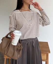 Chez toi | スクエアボーダーカットソー(Tシャツ/カットソー)