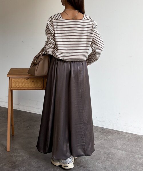 Chez toi（シェトワ）の「スクエアボーダーカットソー（Tシャツ/カットソー・レディース・アイボリー/ネイビー/ホワイト・FREE）」の14枚目の写真