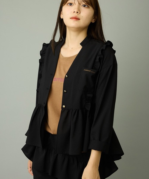 FLUMOR(フラマー)の「フリルペプラムブラウス(シャツ/ブラウス・レディース・サックスブルー/ブラック・38)」の10枚目の写真
