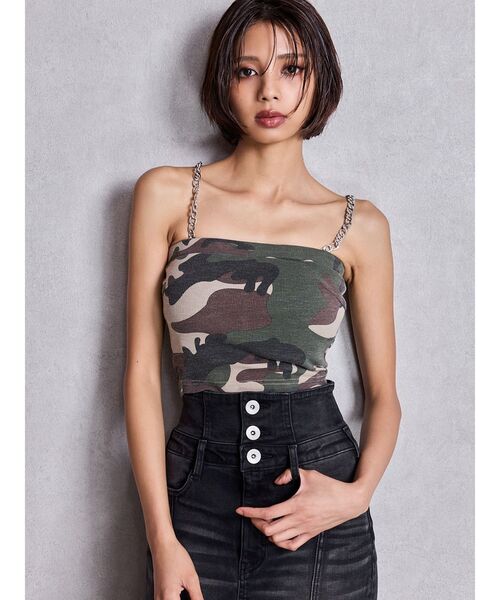 GYDA（ジェイダ）の「chainストラップテレコビスチェ（チューブトップ・レディース・その他/ブラック/その他2/その他1/オフホワイト・FREE）」の5枚目の写真