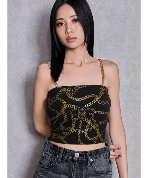 GYDA（ジェイダ）の「chainストラップテレコビスチェ（チューブトップ・レディース・その他/ブラック/その他2/その他1/オフホワイト・FREE）」の19枚目の写真