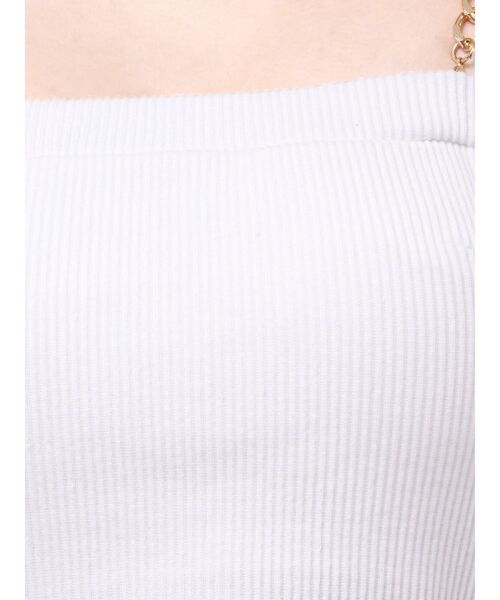 GYDA（ジェイダ）の「chainストラップテレコビスチェ（チューブトップ・レディース・その他/ブラック/その他2/その他1/オフホワイト・FREE）」の9枚目の写真