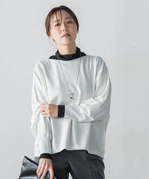 LAUTREAMONT(ロートレアモン)の「【WEB限定】エレカットドルマンニット(ニット/セーター・レディース・キャメル/グリーン/ホワイト/ブラック/イエロー・9号/11号)」の1枚目の写真