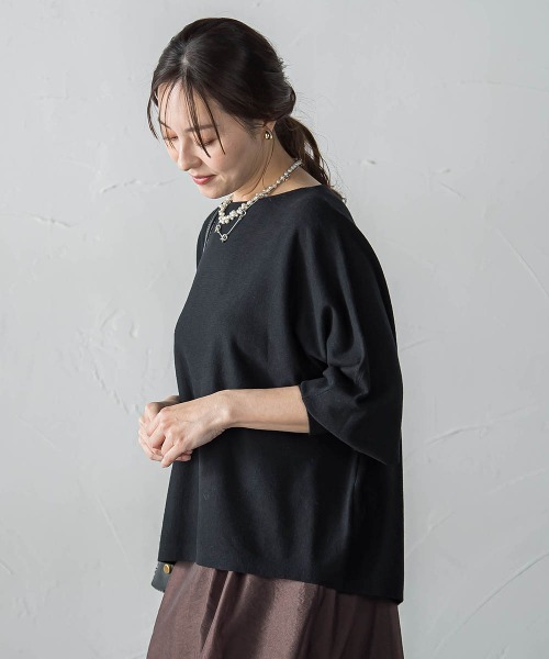 LAUTREAMONT(ロートレアモン)の「【WEB限定】エレカットドルマンニット(ニット/セーター・レディース・キャメル/グリーン/ホワイト/ブラック/イエロー・9号/11号)」の2枚目の写真