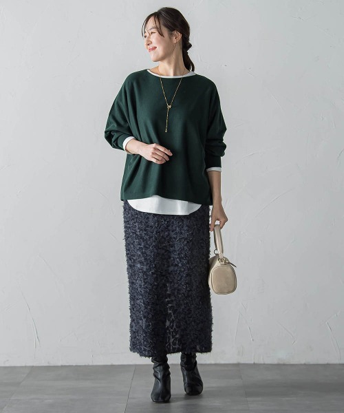 LAUTREAMONT(ロートレアモン)の「【WEB限定】エレカットドルマンニット(ニット/セーター・レディース・キャメル/グリーン/ホワイト/ブラック/イエロー・9号/11号)」の16枚目の写真