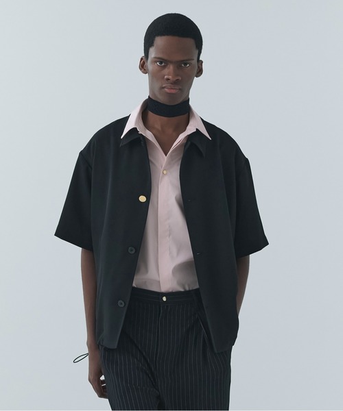 Dry Stretch Cloth Drawstring Short Sleeve Jaket（シャツ/ブラウス