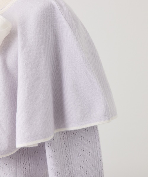 Seemi. byNICECLAUP（ シーミーバイナイスクラップ）の「【Seemi.】ケープ付きアイレットカーディガン（カーディガン/ボレロ・レディース・アイボリー/ベージュ/ラベンダー・FREE）」の4枚目の写真