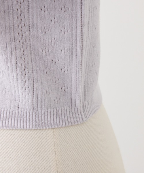 Seemi. byNICECLAUP（ シーミーバイナイスクラップ）の「【Seemi.】ケープ付きアイレットカーディガン（カーディガン/ボレロ・レディース・アイボリー/ベージュ/ラベンダー・FREE）」の6枚目の写真