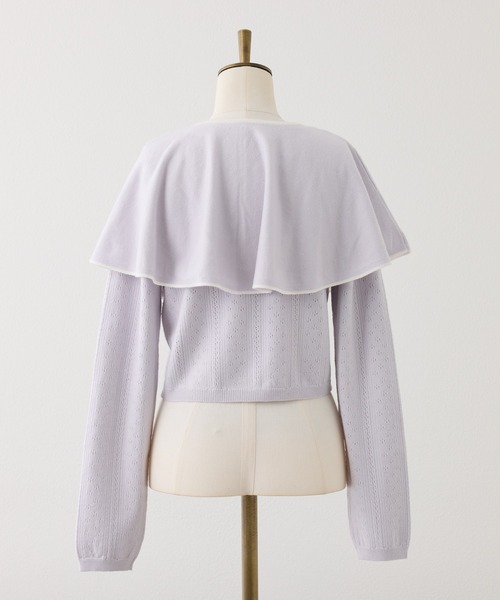 Seemi. byNICECLAUP（ シーミーバイナイスクラップ）の「【Seemi.】ケープ付きアイレットカーディガン（カーディガン/ボレロ・レディース・アイボリー/ベージュ/ラベンダー・FREE）」の8枚目の写真