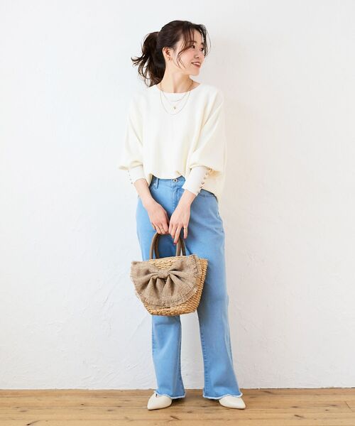 le.coeur blanc(ルクールブラン)の「リボン付きバケツ型トートバック(トートバッグ・レディース・ベージュ/ブラック・FREE)」の14枚目の写真