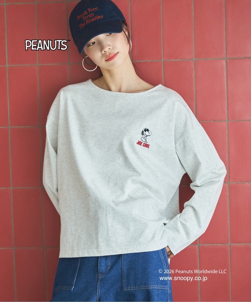 Doux archives(ドゥアルシーヴ)の「SNOOPYコラボL/S Tee(Tシャツ/カットソー・レディース・ネイビー×ホワイト/グレー/ブラック・FREE)」の3枚目の写真