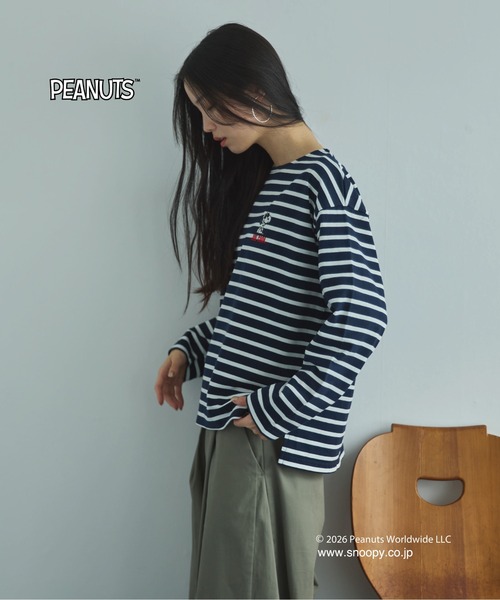 Doux archives(ドゥアルシーヴ)の「SNOOPYコラボL/S Tee(Tシャツ/カットソー・レディース・ネイビー×ホワイト/グレー/ブラック・FREE)」の22枚目の写真