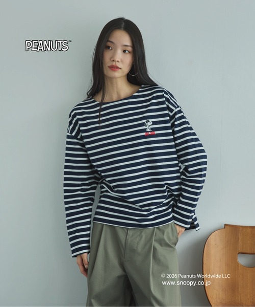 Doux archives(ドゥアルシーヴ)の「SNOOPYコラボL/S Tee(Tシャツ/カットソー・レディース・ネイビー×ホワイト/グレー/ブラック・FREE)」の20枚目の写真