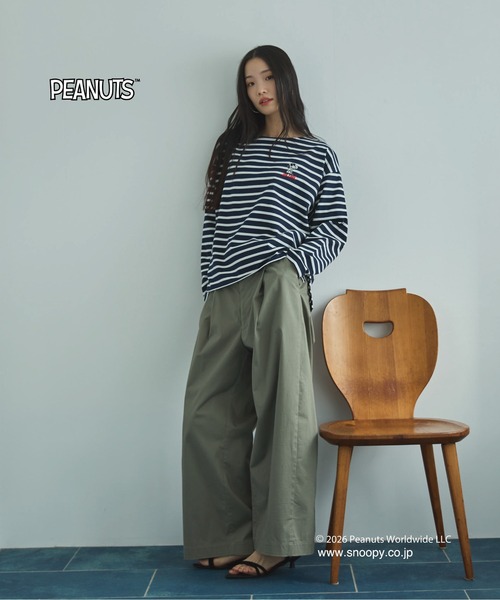 Doux archives(ドゥアルシーヴ)の「SNOOPYコラボL/S Tee(Tシャツ/カットソー・レディース・ネイビー×ホワイト/グレー/ブラック・FREE)」の8枚目の写真