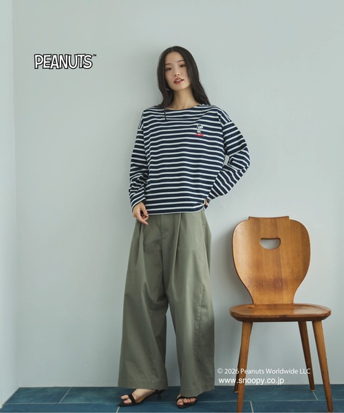 Doux archives(ドゥアルシーヴ)の「SNOOPYコラボL/S Tee(Tシャツ/カットソー・レディース・ネイビー×ホワイト/グレー/ブラック・FREE)」の6枚目の写真