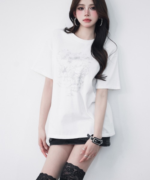 VEILA（ヴェイラ）の「ヴィンテージ風 プリントTシャツ（Tシャツ/カットソー・レディース・ホワイト・フリー）」の15枚目の写真