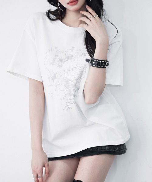 VEILA（ヴェイラ）の「ヴィンテージ風 プリントTシャツ（Tシャツ/カットソー・レディース・ホワイト・フリー）」の8枚目の写真