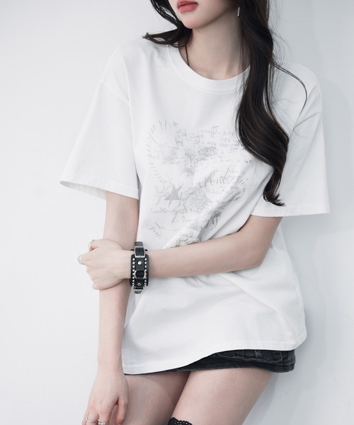 VEILA（ヴェイラ）の「ヴィンテージ風 プリントTシャツ（Tシャツ/カットソー・レディース・ホワイト・フリー）」の10枚目の写真