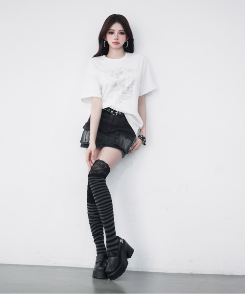VEILA（ヴェイラ）の「ヴィンテージ風 プリントTシャツ（Tシャツ/カットソー・レディース・ホワイト・フリー）」の6枚目の写真